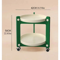 Nordic Movable Coffee Table with Wheels & Storage Rack