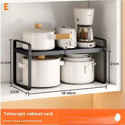 Retractable Kitchen Microwave Storage Rack Organizer