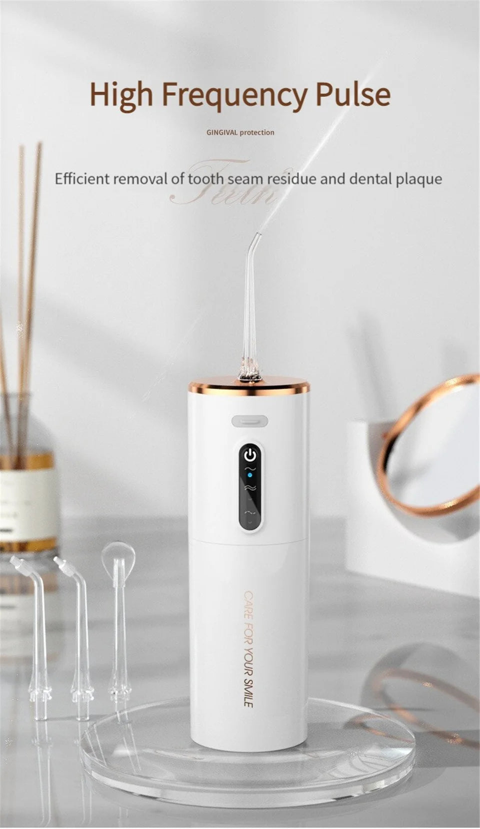 Portable Oral Irrigator – USB Rechargeable Water Flosser