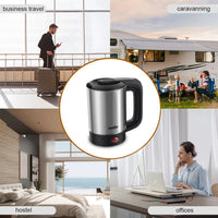 Portable Travel Electric Kettle, Mini Tea/Coffee Pot,Compact & Durable. Perfect for Travel
