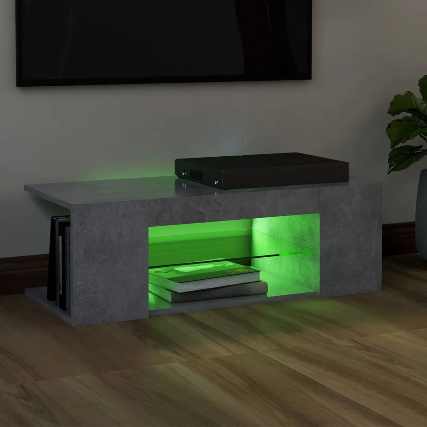 TV Cabinet Modern Living Room Furniture Luxury Deco with RGB LED lightLED Lights for Bdedroom Colour Changing 90x39x30 cm