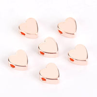 30pcs Gold & Silver Heart Spacer Beads