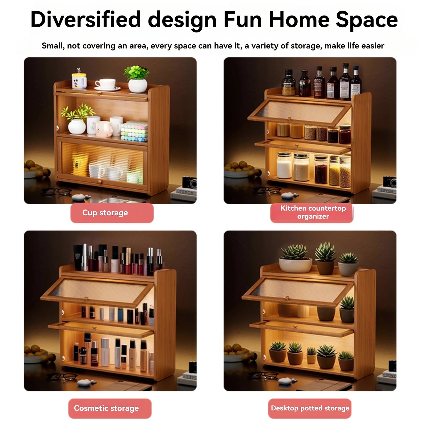 Multifunctional Kitchen Countertop Seasoning Rack Shelf