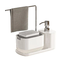4-in-1 Kitchen Soap Dispenser with Sponge & Rag Rack