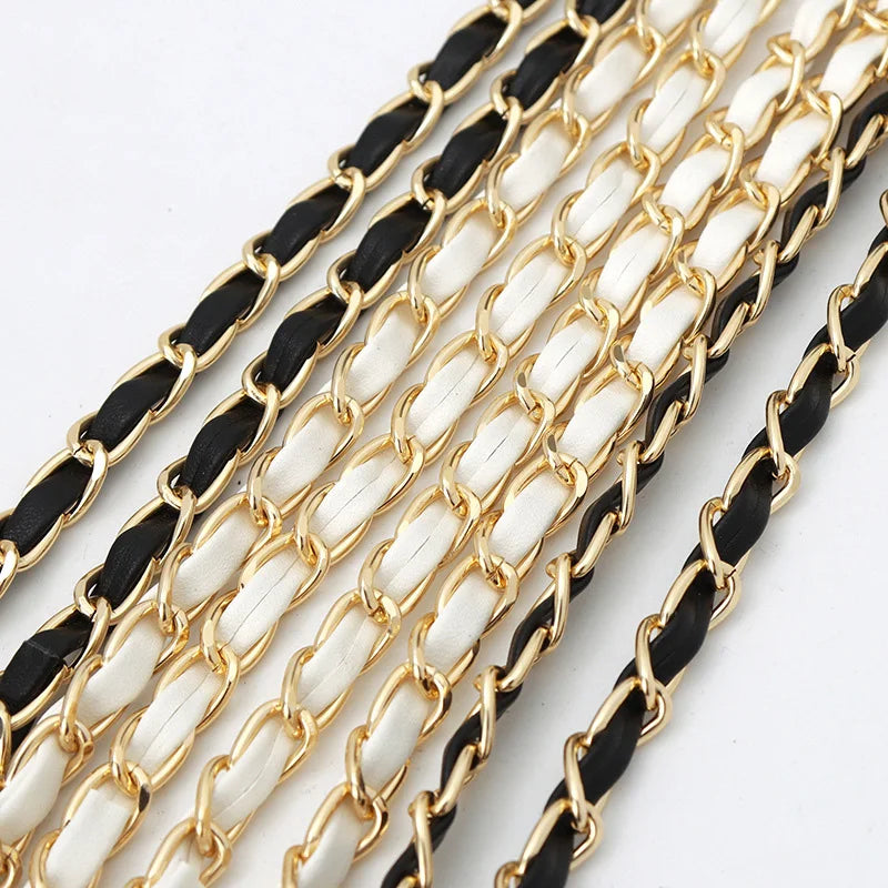 PU Leather Metal Chain Accessories Crossbody Shoulder Portable Wrist Bag Chain Strap Replacement Luggage Accessories Versatile