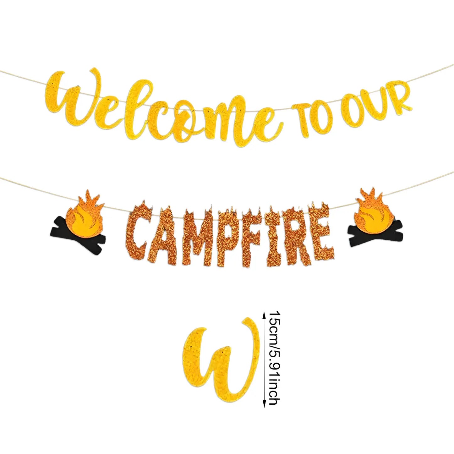 Camping Birthday Flag Party Decoration Banner