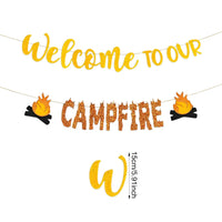 Camping Birthday Flag Party Decoration Banner
