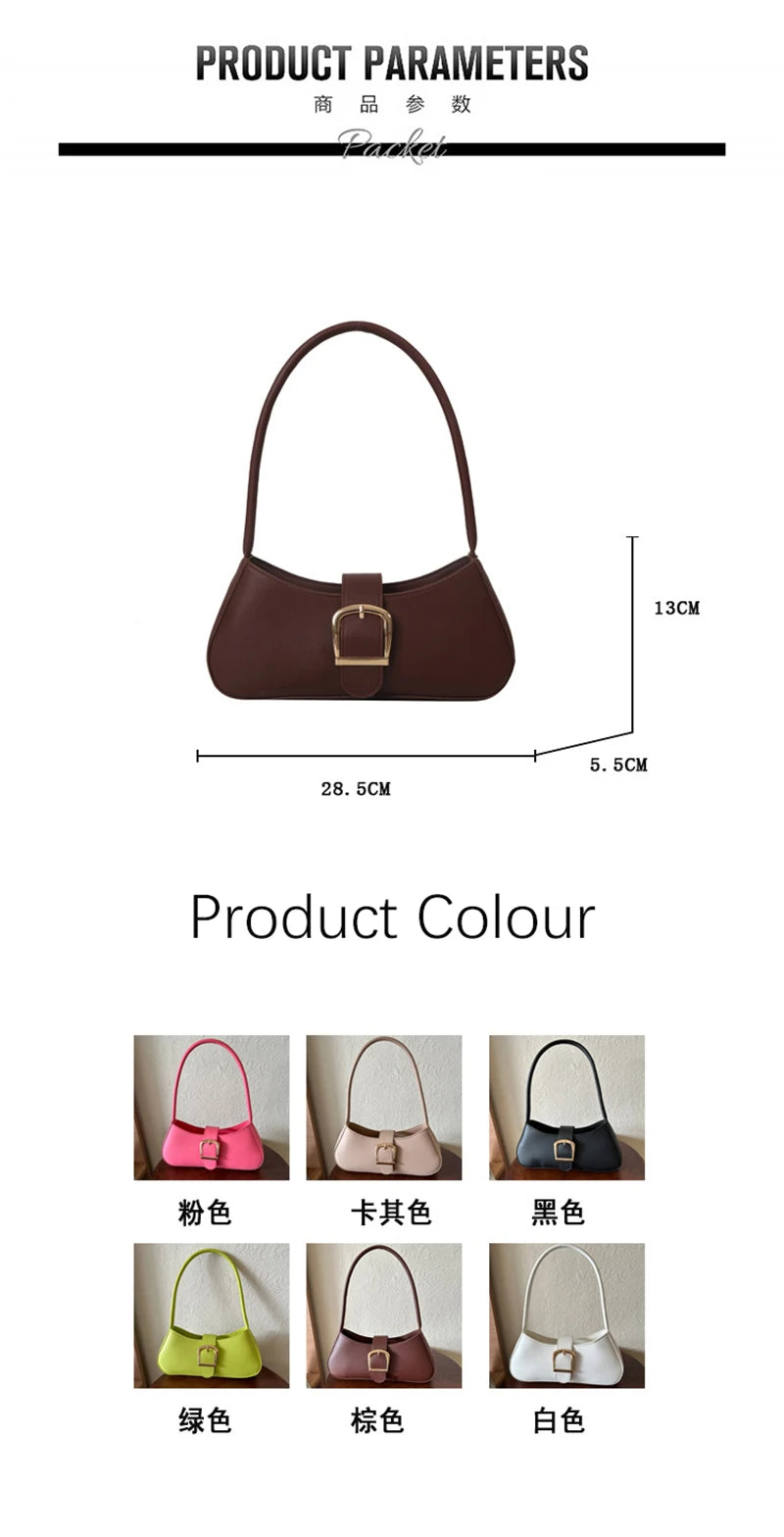 Women’s PU Leather Shoulder Bag – Vintage Soft Armpit Purse