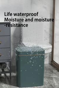 Smart Sensor Trash Bedroom Kitchen Touchless Rubbish Cans Waterproof Moisture Resistant Closed New Durable Sensor Garbage Bin