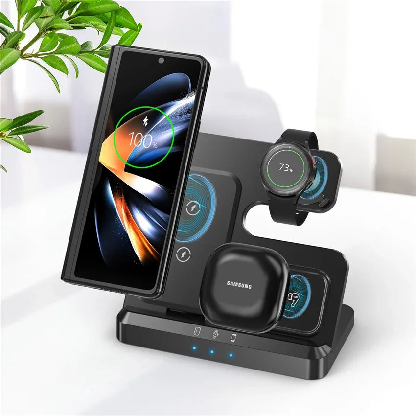 100W 3-in-1 Wireless Charger Stand – Fast Charging Dock