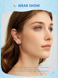 Bamoer 925 Silver Mermaid & Starfish Ocean Hoop Earrings