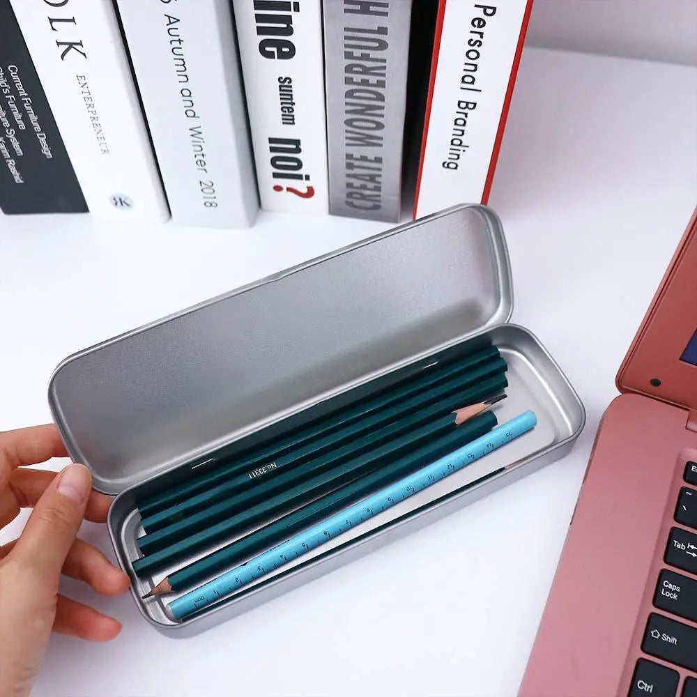 School Supplies For Kids Pen Box Single Layer Student Metal Stationery Box Pencil Storage Box Pencil Box Pencil Case