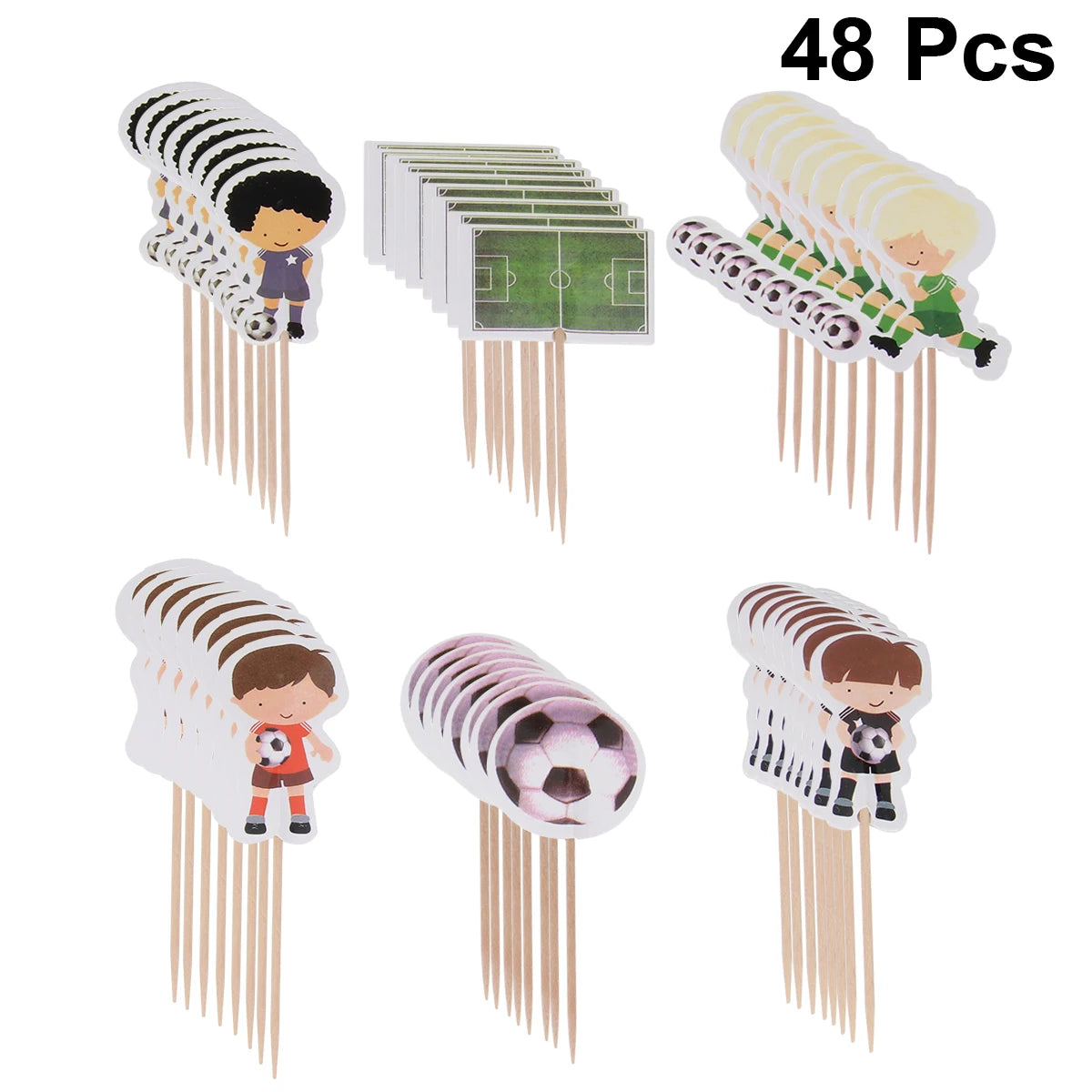 48PCS Football Cake Toppers – Sport Boy Birthday Decor