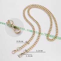 Polished Shine Stainless Metal Chain Shoulder Strap For Designer Lady Handbag Women Bag Purse Pochette Golden Silvery