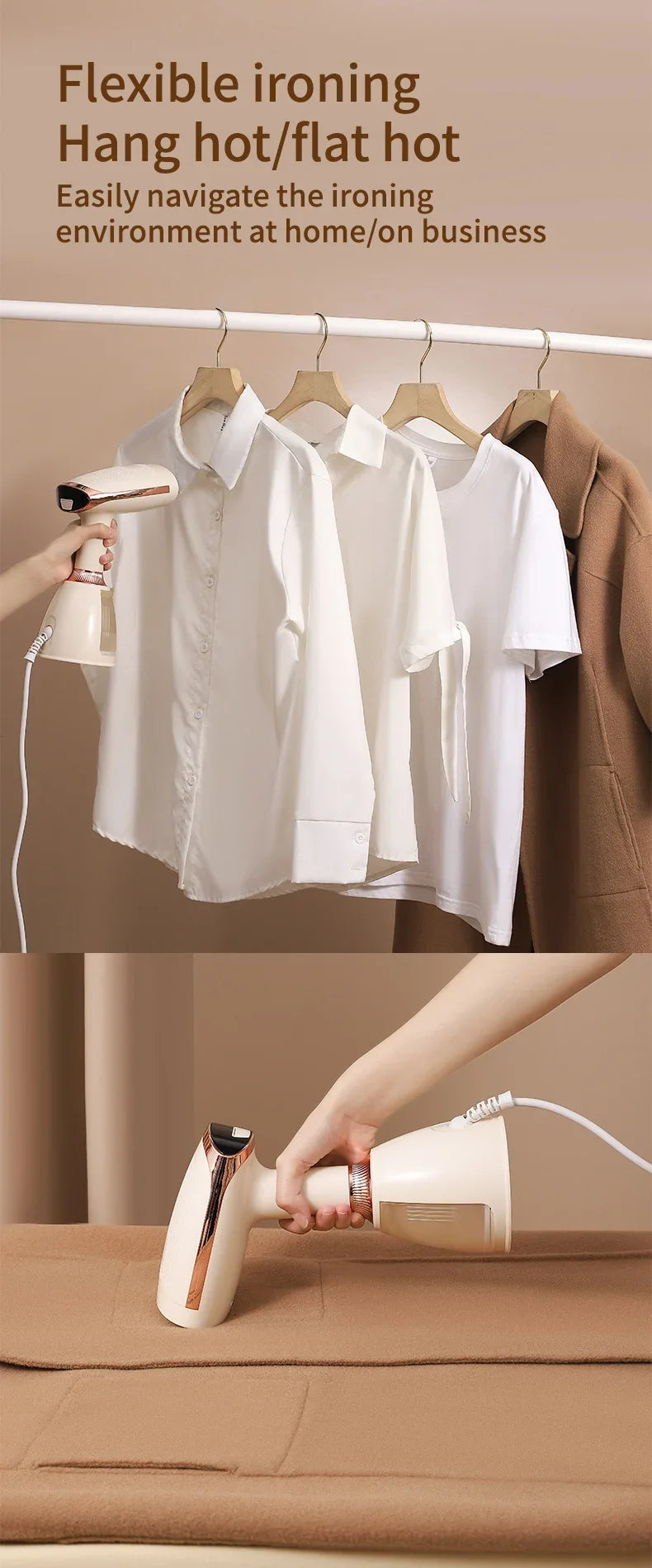 1500W Portable Handheld Clothes Steam Iron 280ml