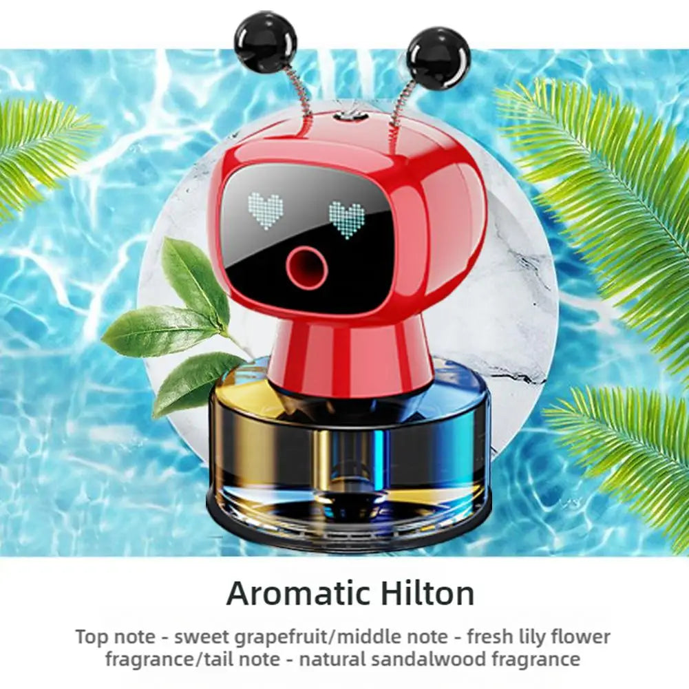 Smart Rechargeable Car Air Freshener,Automatic Aromatherapy Diffuser With Robotic Design,Auto-Spray&Ignition Sensing,Car Decor