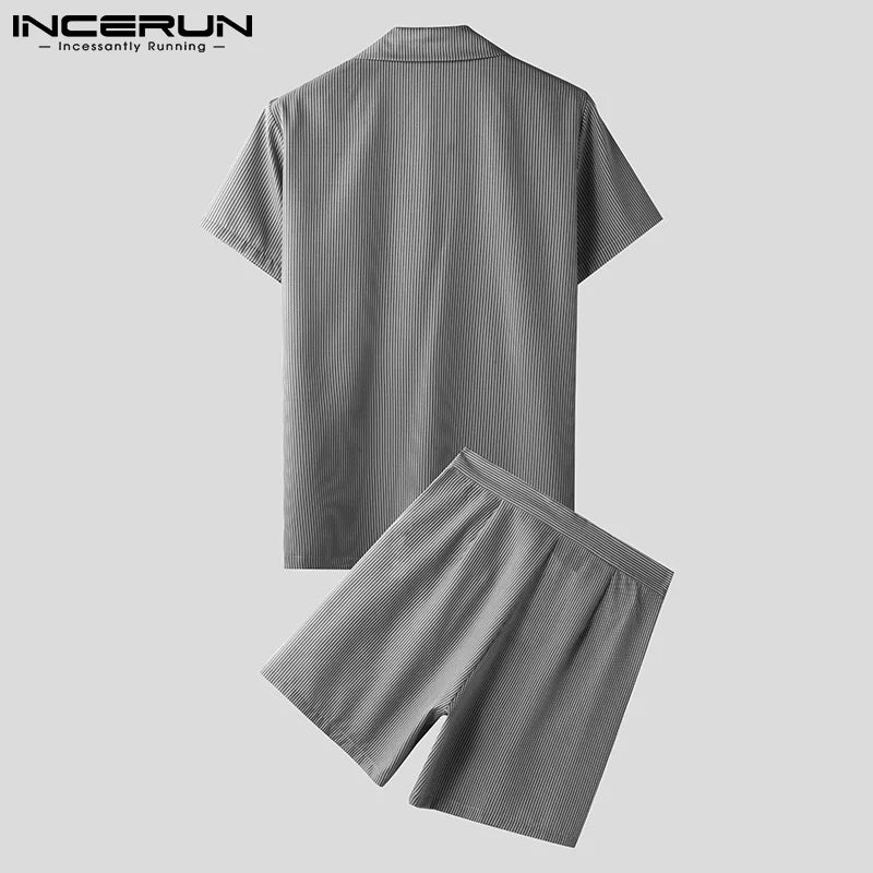 Men’s Striped Two-Piece Set