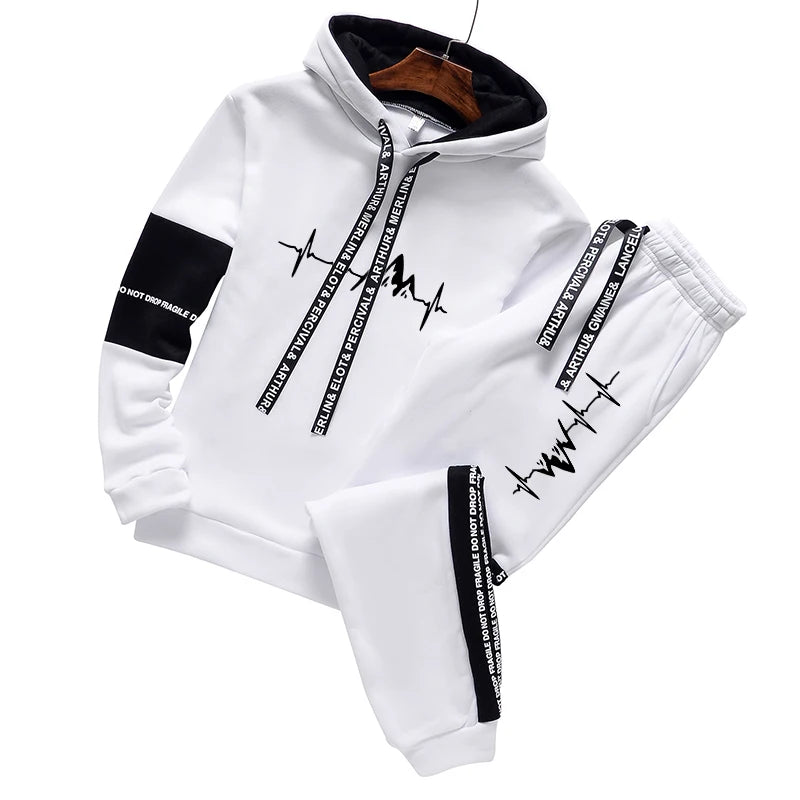 Men’s Tracksuit Set – Casual Hooded Sweatshirt & Joggers