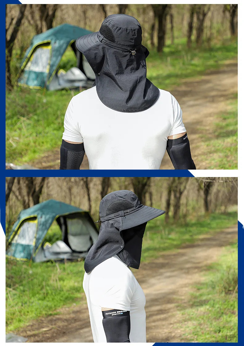 Men’s Panama Sun Hat with Neck & Face Cover