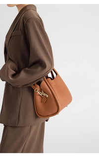 Women's Natural Cow Real Leather Shoulder Bag Ladies Retro Fashion Luxury Crossbody Bag Female Cowhide Commuter Handbag for Lady