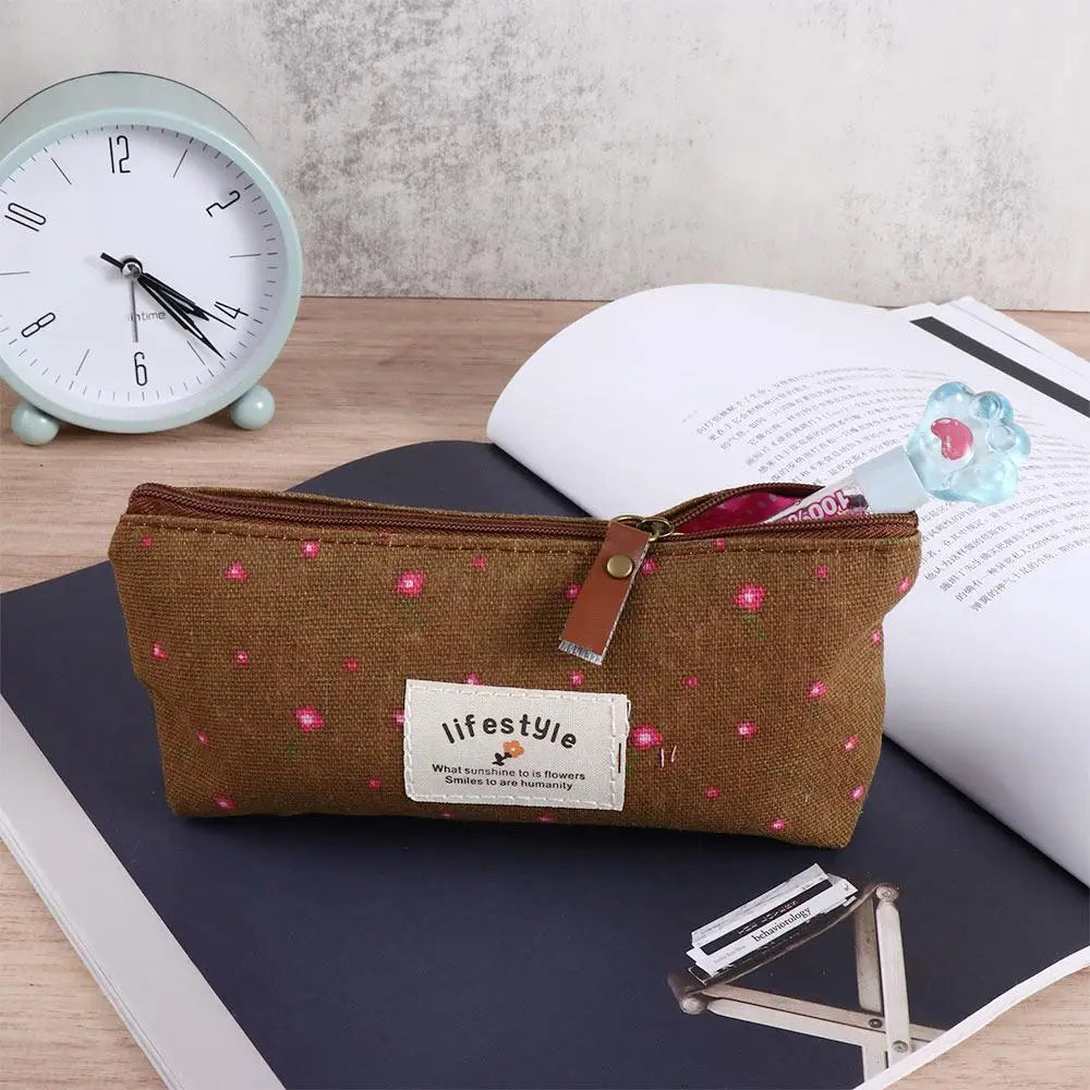 School Supplies Kawaii Fabric Student Makeup Bag Cosmetic Bag Pencil Bag Zipper Pouch Pencil Case Pen Bags