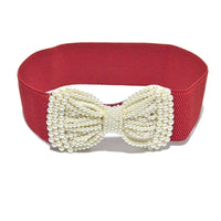 Women’s Large Bowknot Elastic Waist Belt for Dresses