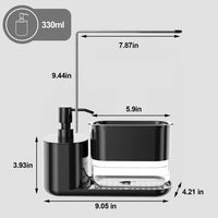 4-in-1 Kitchen Soap Dispenser with Sponge & Rag Rack