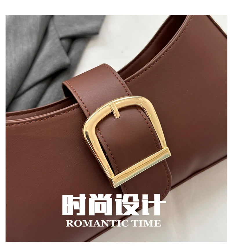 Women’s PU Leather Shoulder Bag – Vintage Soft Armpit Purse