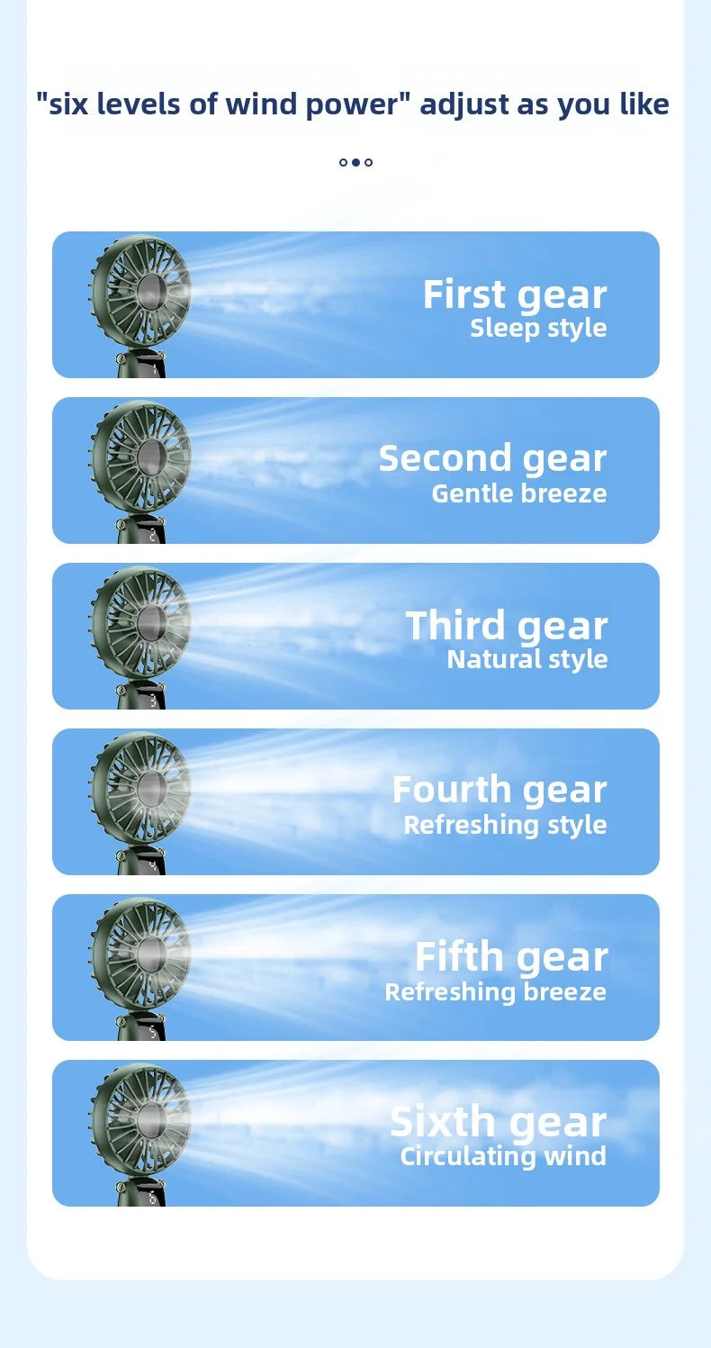 Portable Mini Handheld Neck Hanging Fan USB Rechargeable Battery Foldable Phone Holder with Aromatherapy  for Car  Home  Office