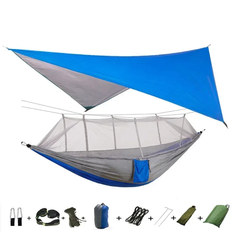Swallowtail Camping Hammock with Mosquito Net & Rainfly