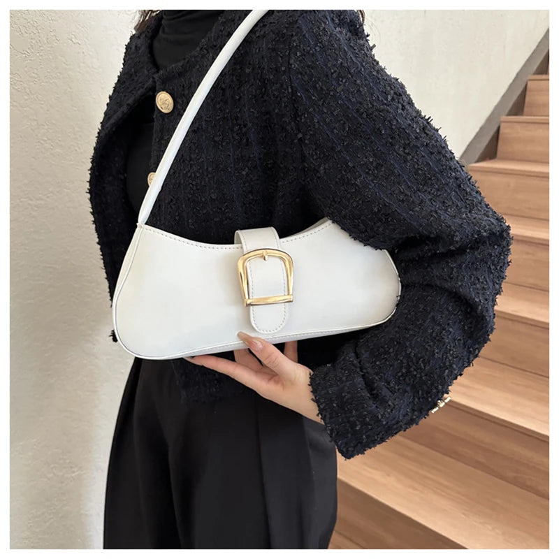 Women’s PU Leather Shoulder Bag – Vintage Soft Armpit Purse