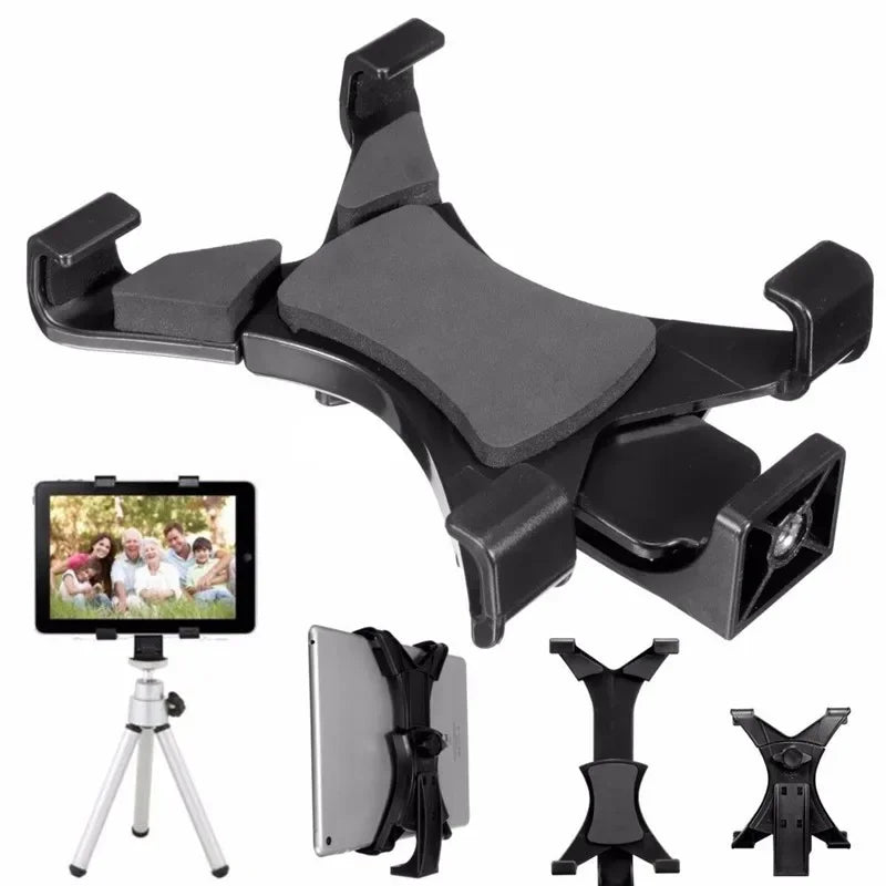 Universal Tablet Tripod Mount Clamp With 1/4"Thread Adapter For iPad 2/3/4/Air/Air2 /mini For Galaxy Tablet Phone Bracket Holder