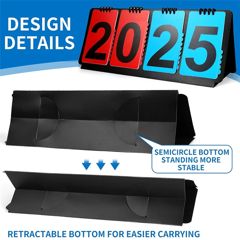 RTSHE-For Basketball/Baseball Volleyball/Soccer Compatible Portable Multi-Sport Scoreboard,4-Digit Counter Score Keeper