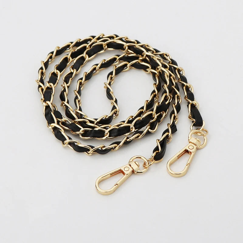PU Leather Metal Chain Accessories Crossbody Shoulder Portable Wrist Bag Chain Strap Replacement Luggage Accessories Versatile