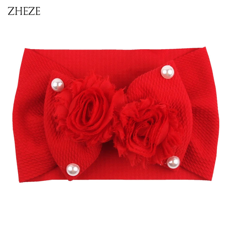 Cute 7" Double Layer Hair Bow Headband for Baby Girls
