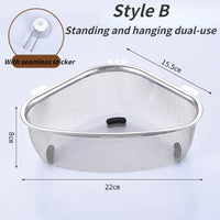 Stainless Steel Triangle Sink Drain Basket Strainer