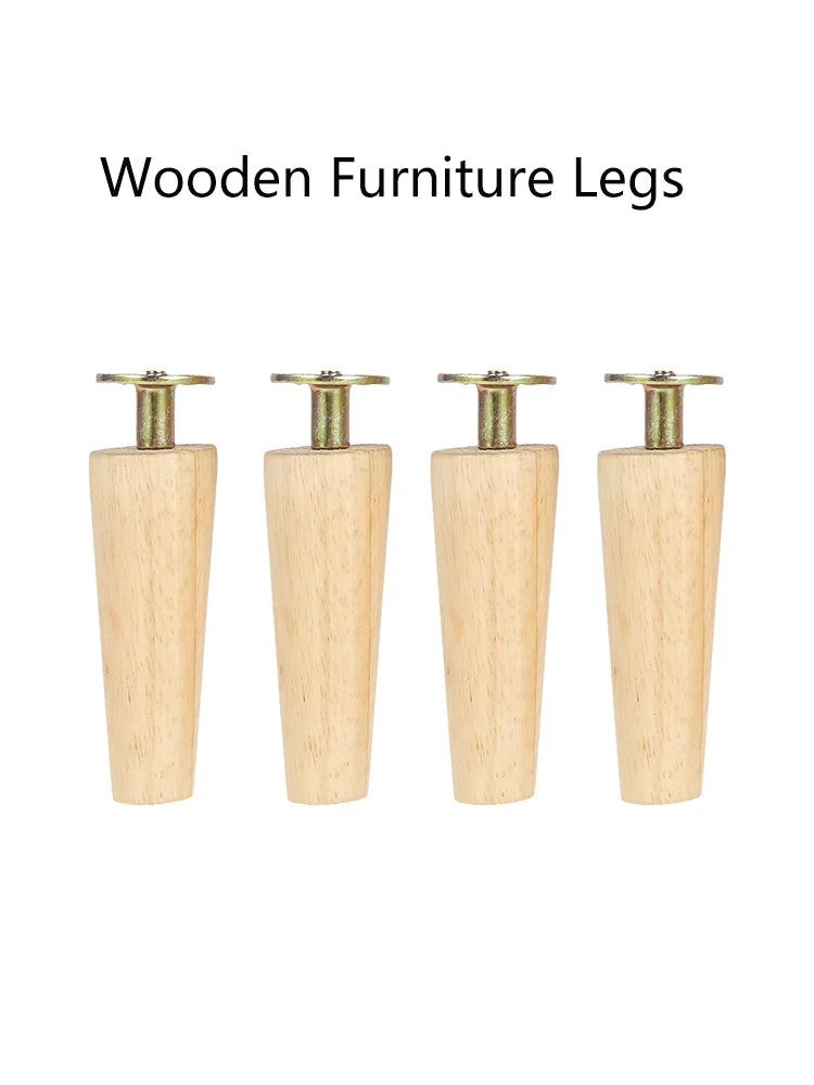 Solid Wood Furniture Legs Kit 8/15/20cm Height Furniture Feet Sloping Cone Sofa Bed Cabinet Table and Chair Replacement Sofa Leg