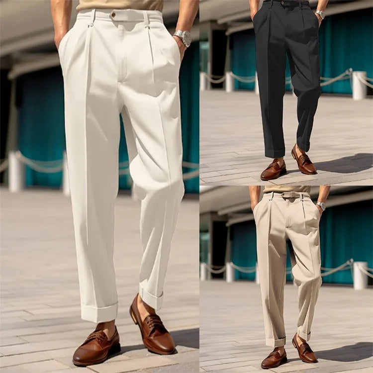 Men’s Straight Mid-Waist Formal Pants