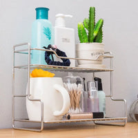 Waterproof Double-Layer Kitchen Organizer Shelf – Large Capacity