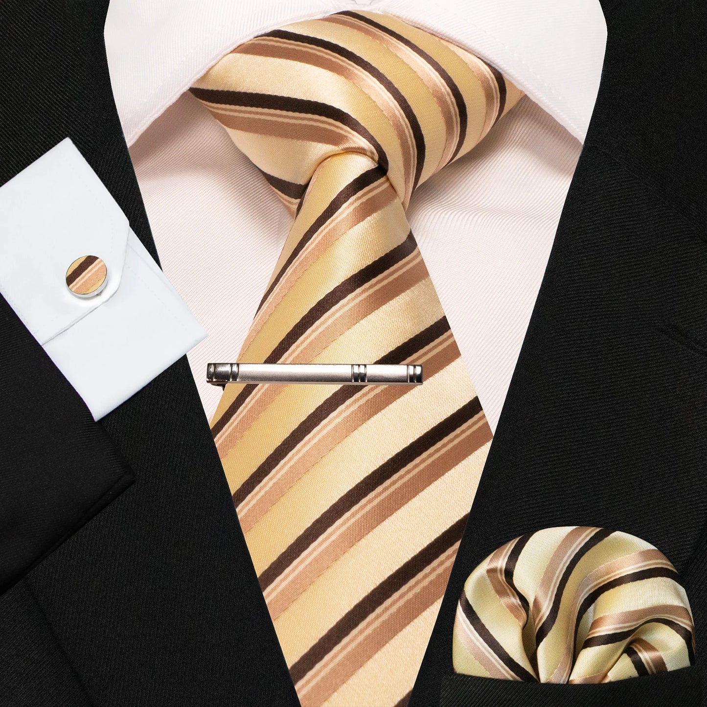 8cm Silk Men’s Tie Set with Pocket Square
