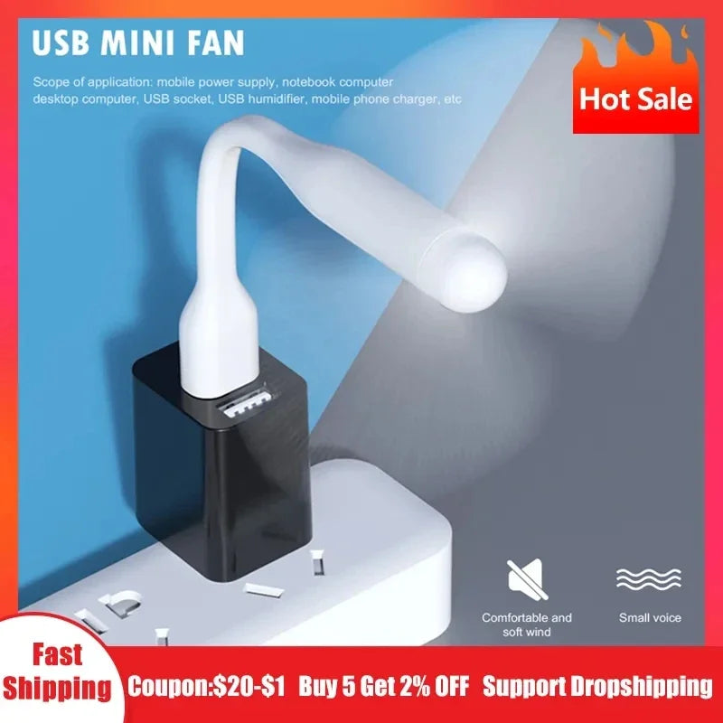Mini USB Flexible Fan – Portable Cooling Fan for Laptop & Power Bank