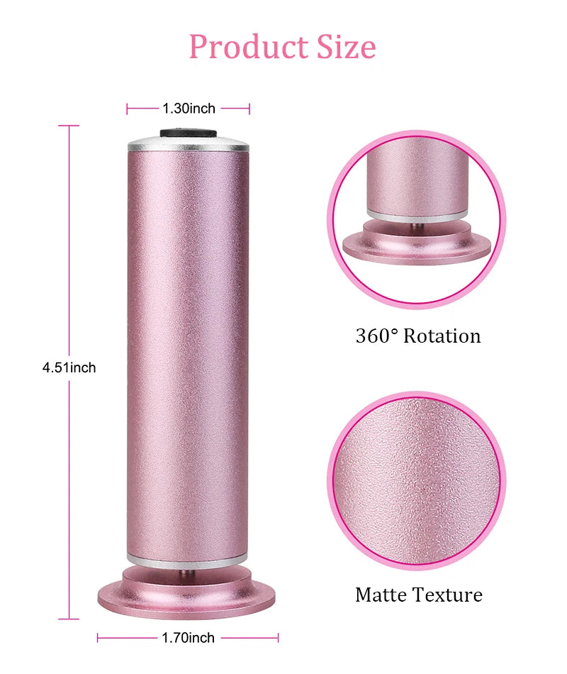 Electric Pedicure Foot File – Callus Remover w/ Sandpaper