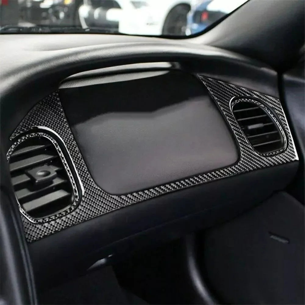 Carbon Fiber Car Trim Cover Black Interior Protection