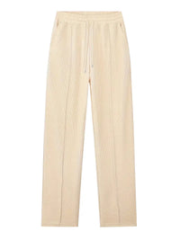 Spring and Autumn Men's Clothing  Waffle Fabric Men's Suit Fashion Casual Zipper and Lapel Long Sleeve POLO Shirt Trousers Suit