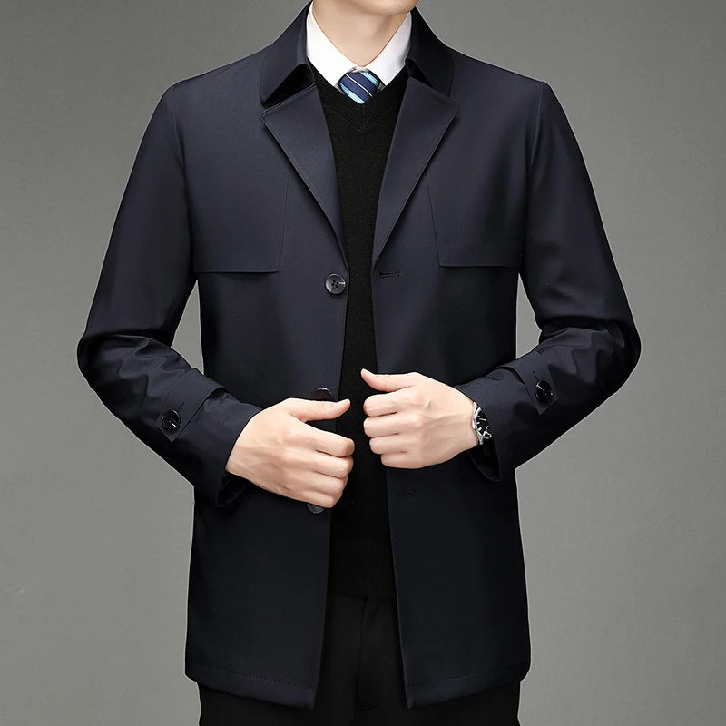 Trench Coat – Business Casual Single Breasted Jacket