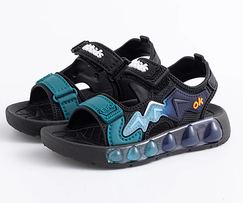 Sport Sandals For Children Breathable Wear-resistant Soft Shoes With Adjustable Velcro Boys & Girls Outdoor Footwear Summer