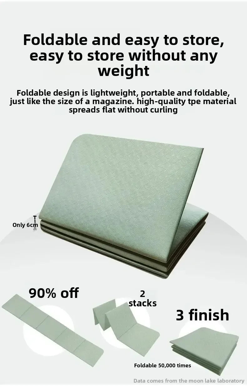 Foldable Eco-Friendly Yoga Mat – Non-Slip TPE 183×61cm