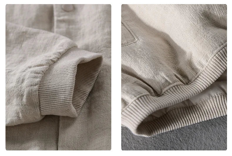 Men’s Cotton Linen Jacket – Casual Travel Stand Collar