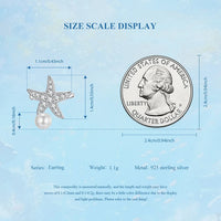 Bamoer 925 Silver Mermaid & Starfish Ocean Hoop Earrings