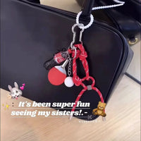 Sausage Dog Bear Keychain Braided Rope Baseball Bread Bead Pendant Mobile Bag Bag Fashion Accessories New Year Gift For Girl Kid